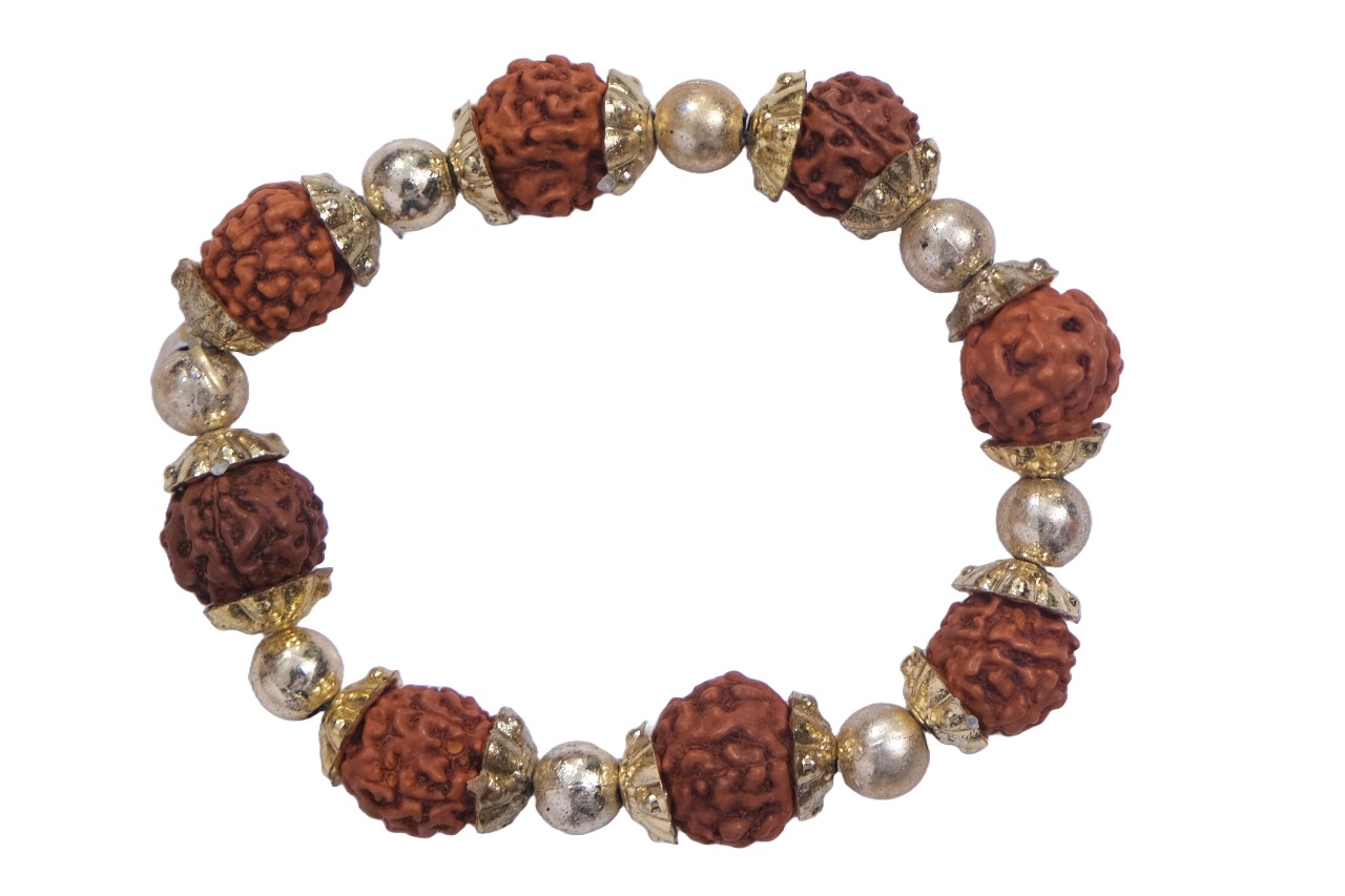 Rudraksh Bracelet with Golden Beads