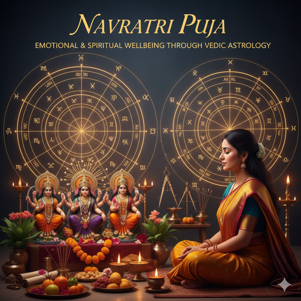 How Navratri Puja Enhances Emotional and Spiritual Wellbeing Based on Vedic Astrology